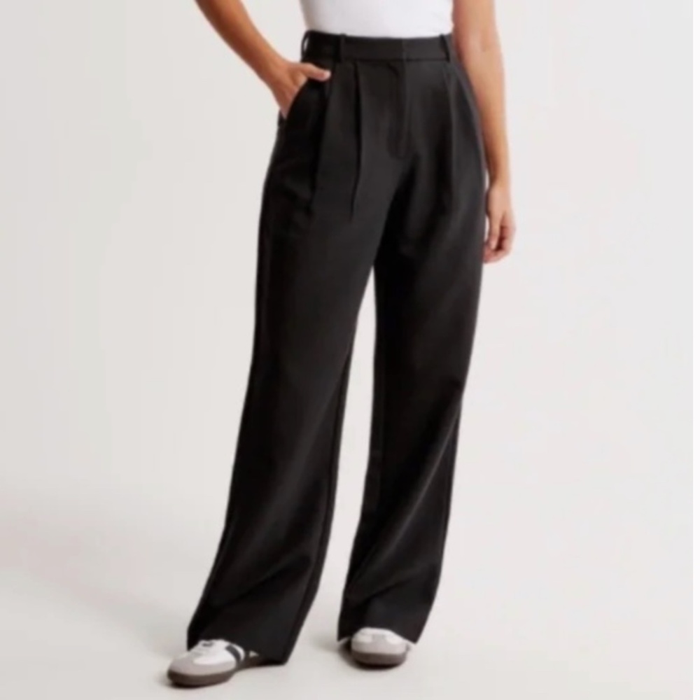 Abercrombie & Fitch Black Wide-Leg Pants